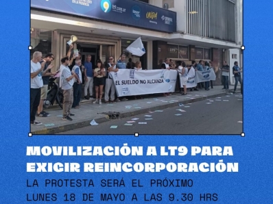 Movilización a LT9 para exigir reincorporación